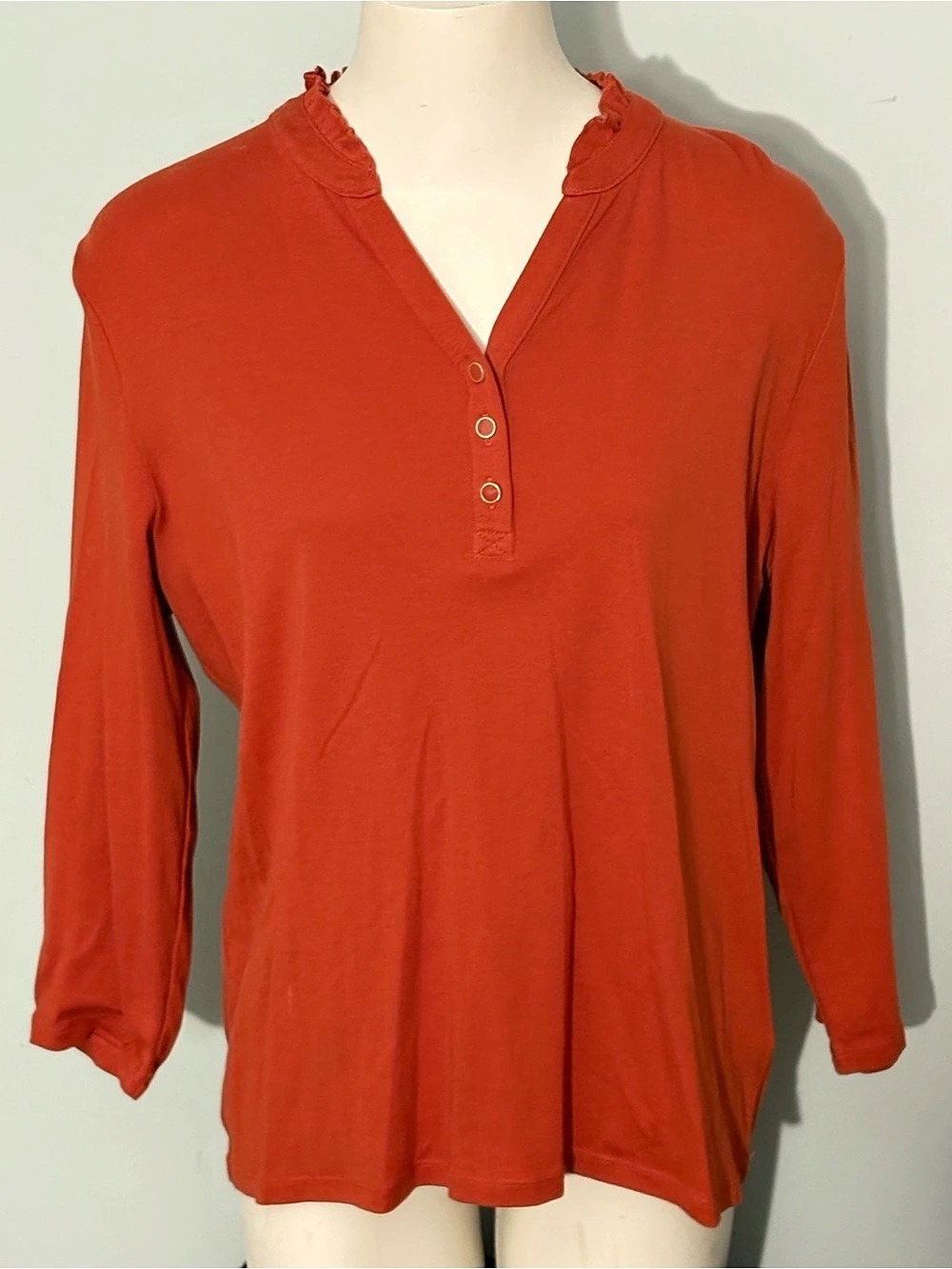 Rafaella Long Sleeve Tunic in Orange Size XL